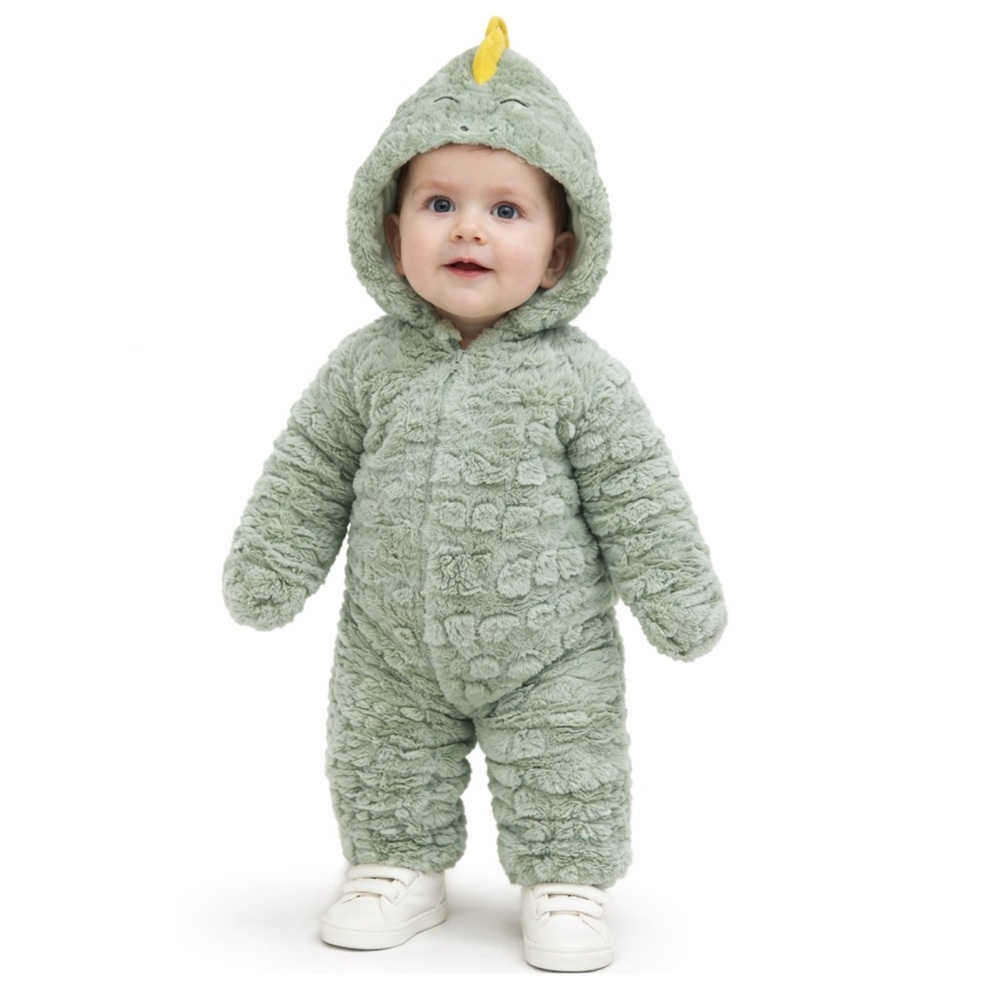 KoalaBaby Baby Dino Fleece Hooded Bunting One-Piece 9-12M‎